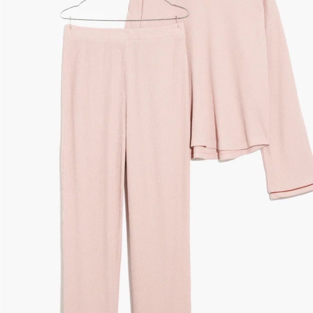 Madewell Ribbed Knit Lounge Pants in Blush